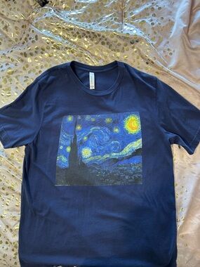 Bella Canvas Black Tee with Starry Night Print